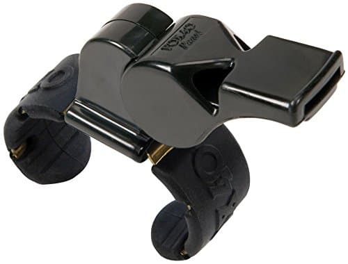 Image of Fox 40 Football Rugby Sports Pearl Official Referee Fingergrip Whistle Black