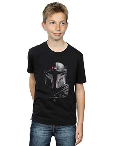 Image of Star Wars Boys The Mandalorian Poster T-Shirt Black 9-11 Years