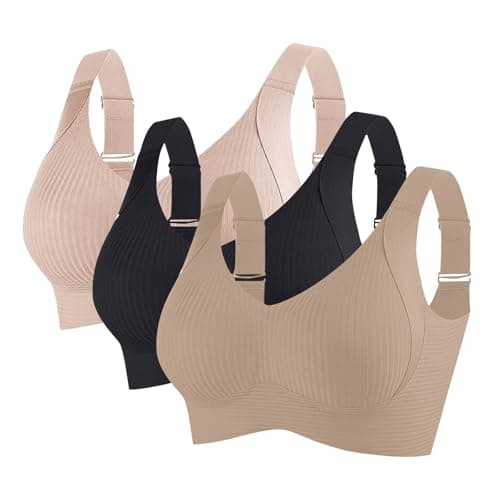 Image of duxyoz Beige Minimiser Bras for Women UK Non Wired Full Cup,Firm Support Wireless Comfortable No Underwire Bras
