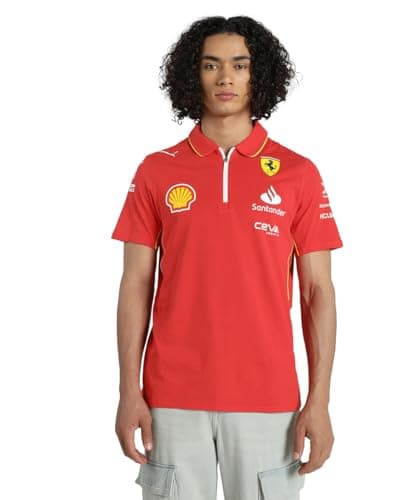 Image of PUMA Scuderia Ferrari Men's 2024 Team Polo Burnt Red - Size: X-Large