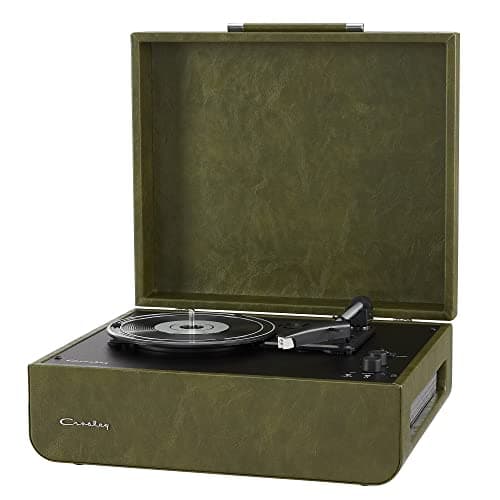 Image of Crosley Mercury Portable Turntable - Bluetooth Record Player, 3-Speed Suitcase Vinyl Player, Home Turntables for Vinyl Records, Built in Stereo Speakers & Bluetooth Receiver, AUX Input, Green