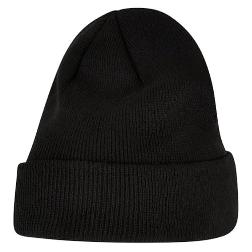 Image of Build Your Brand Heavy Knit Beanie hat, Black, One Size