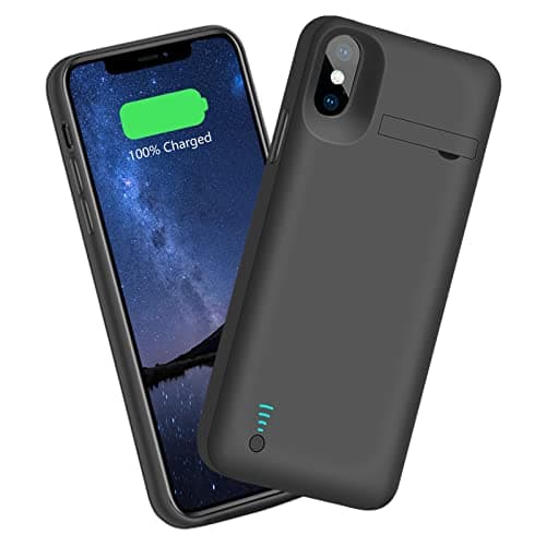 Image of Sitong [Upgraded Battery Case for iPhone XS Max, 6000mAh Rechargeable Extended Battery Charging Charger Case, Add 1.25x Extra Juice (6.5 Inches) Black