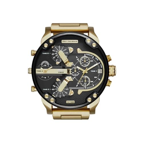 Image of Diesel Watch for Men Mr. Daddy 2.0, Multifunction Movement, 57 mm Gold Stainless Steel Case with a Stainless Steel Strap, DZ7333