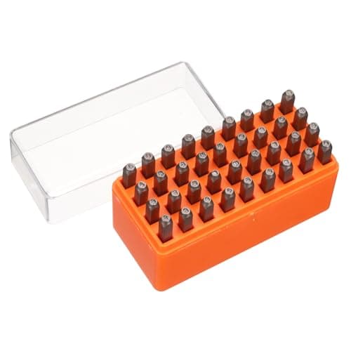 Image of sourcing map 36 Pcs Metal Letter Stamps 1/6" 1.5mm 40Cr Uppercase Letter and Number Stamp Set Hand Stamping Punch Kit with Case for Jewelry Making Craft Arts Ring Bracelet