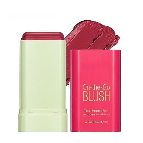 Image of Lovelycat On-the-Go Makeup Blush Stick Tinted Moisture Stick Shadow Lips Cheek Blusher Creamy Makeup Long Lasting Natural Nude Makeup for All Skin (red)