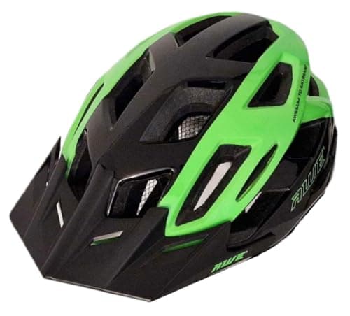 Image of AWERide™ Bike Helmet MTB Helmet Adult Mens Womens 58-61cm Bicycle Helmet Black/Green Large Adjustable Lightweight Enduro/Freeride *AWE 5 year Crash Replacement Policy, CE-EN 1078:2012:A1:2012 standard