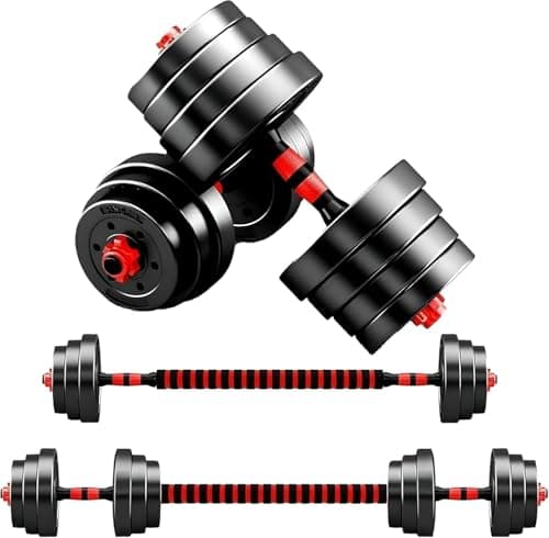 Image of Zanbeel Dumbbells And Barbell Weight Set 10/20/30/40KG Adjustable Dumbbell set for Men/Women Hand Weights Bodybuilding Exercise Strength Training Home Gym Equipment (40.00, Kilograms, 89, pounds)