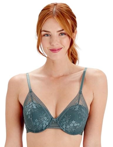 Image of Pretty Polly Women's Botanical Lace High Apex Bra Padded, Grey (Sage), 32D