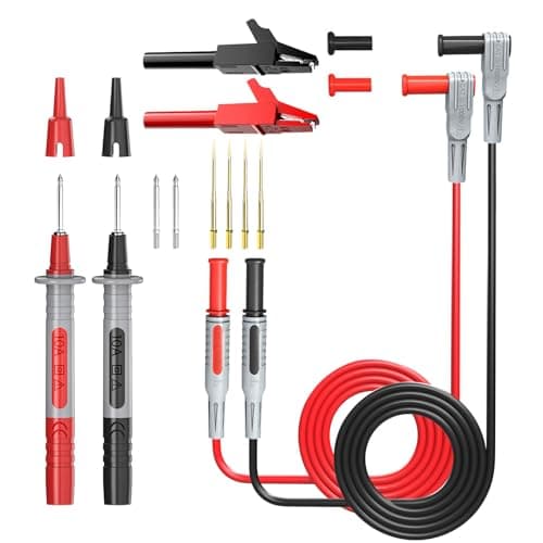 Image of Cleqee Multimeter Test Leads Kit 4mm Banana Plug Cable Test Probe with 8PCS Replacable Precision Sharp Probes Alligator Crocodile Clips for Multimeter Electrical Testing