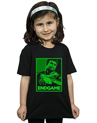Image of Marvel Girls Avengers Endgame Hulk Poster T-Shirt Black 12-13 Years