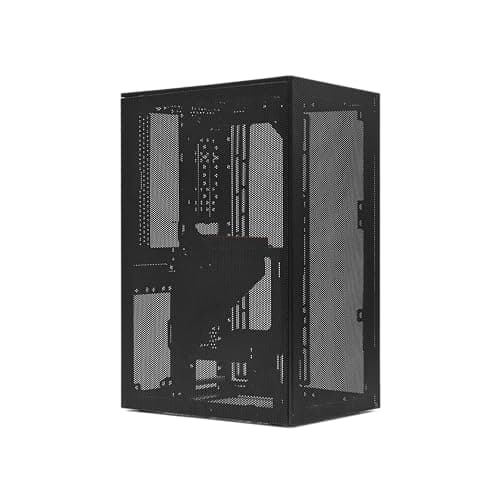 Image of SSUPD Meshroom S V2 Mini-ITX Gaming PC Case (SFF), Full Mesh Panel with PCIE 5.0 Riser Cable, Compatible ATX MB/RX9070/5090/280mm AIO, USB Type-C (Black Variant B)