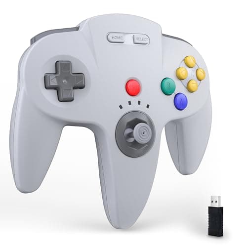 Image of miadore Wireless N64 Switch Controller For Switch 1 2/Switch Lite/OLED,2.4GHz USB Receiver,Plug & Play,Built-in Rumble,USB PC Controller Compatible with Windows PC/MAC IOS/Raspberry pi (Gray)
