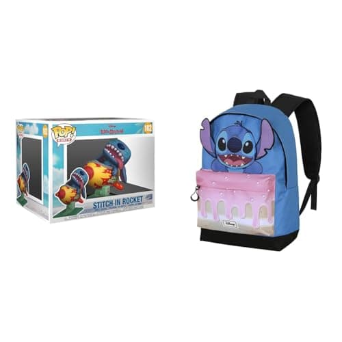 Image of Funko Pop Rides Deluxe Stitch Rocket – Lilo & Stitch Collectible Figure, Disney Cake HS Fan Backpack 2.2 31×44 cm 24L Blue