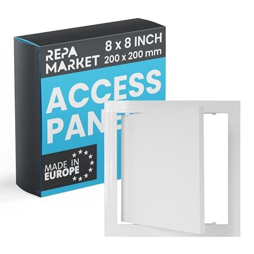 Image of Repa Market 200 x 200 mm White Plastic Inspection Hatch - Plasterboard Access Panel for Walls & Ceilings, Bath Panel & Fuse Box Cover Cabinet, Access Hatch, Wall access panel for Plumbing & Electrical