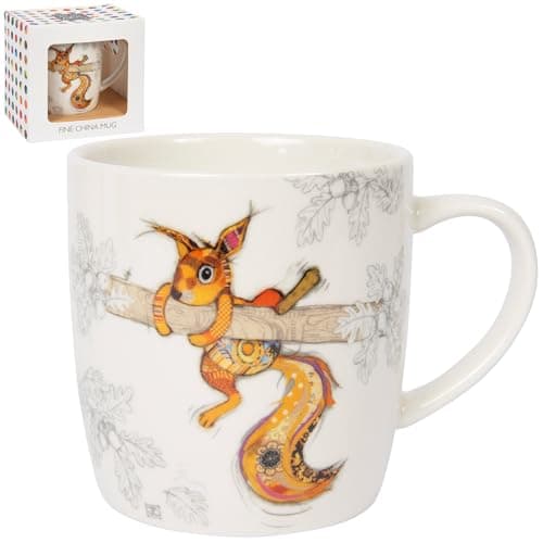 Image of Lesser & Pavey British Designed Barrel Coffee Mug | Ceramic Mugs for Home or Work | Large Mugs for Hot Drinks | Sammy Squirrel Tea and Coffee Cups - Bug Art