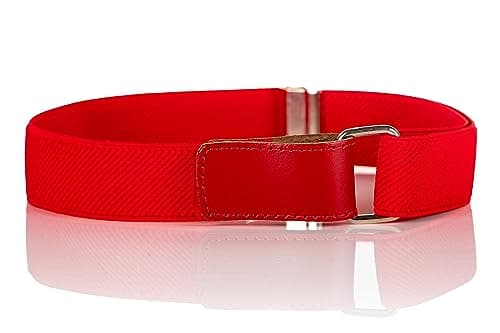 Image of Olata Children’s Stretch Elasticated Belt with Adjustable Hook and Loop Fastening. Red (1-6 Years)