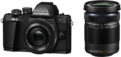 Image of Olympus OM-D E-M10 Mark II Kit, Micro Four Thirds System Camera (16 Megapixel, 5-Axis Image Stabilisation, Electronic Viewfinder) + M.Zuiko 14-42 mm EZ Zoom Lens + M.Zuiko 40-150 mm Tele zoom, Black
