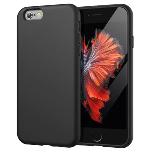Image of JETech Silicone Case for iPhone 6s/6 4.7 Inch, Silky-Soft Touch Full-Body Protective Case, Shockproof Cover with Microfiber Lining (Black)
