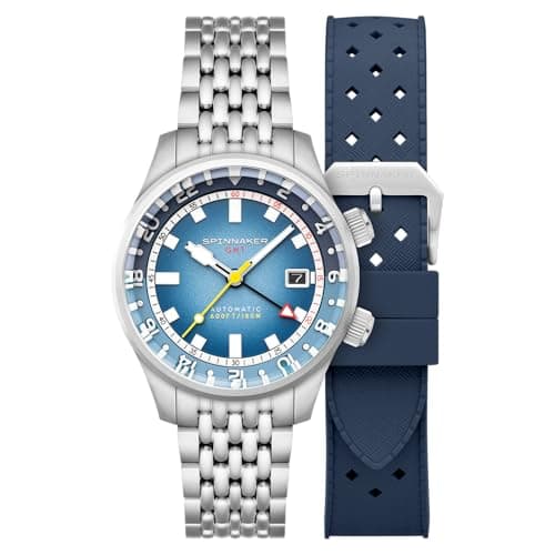Image of Spinnaker Men's 42mm Bradner GMT Automatic Blue Alps Watch with Solid Stainless Steel Bracelet SP-5121-88