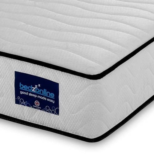 Image of BEDZONLINE Pocket Spring Memory Foam Hybrid Mattress - UK Double | 190 x 135 x 20 cm | Cooling & Hypoallergenic | Medium Firm Orthopaedic Support | Motion Isolation & Pressure Relief