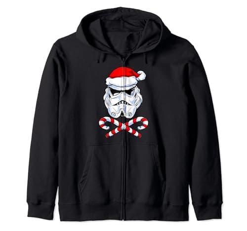 Image of Star Wars Christmas Santa Stormtrooper Crossed Candy Canes Zip Hoodie