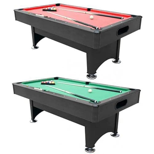 Image of 7ft Pool Snooker Auto Ball Return Black Table Billiards Family Leisure With All Accessories, Great for Kids and Adults (Green)