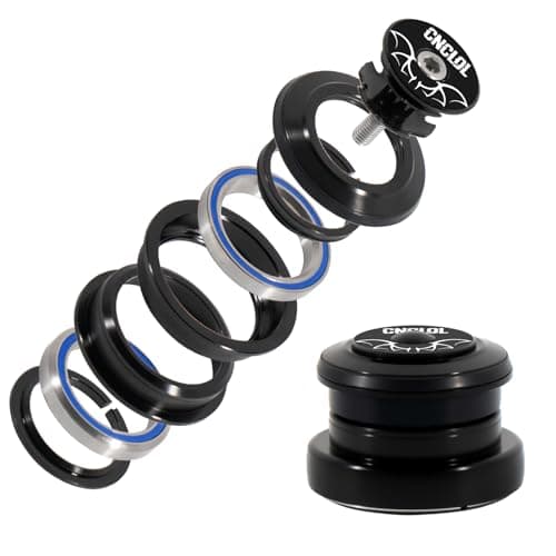 Image of CNCLOL 1-1/8 Bike Headset 44mm,MTB Threadless Headset Semi integrated,Tapered to Straight Tube Bicycle Headset Kit for 1-1/8in To 1-1/2in Tapered Tube Fork Headset for Bmx/Mountain/Road Bike.