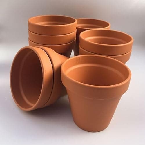 Image of Weston Mill Pottery - [F15 Terracotta flower pots (pack of 10) 15.5cm diameter x 13.7cm high