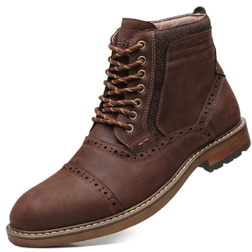 Image of Arkbird Mens Chelsea Boots, Stylish and Comfort Leather Chukka Ankle Boots with Zipper, Coffee-806, 9 UK