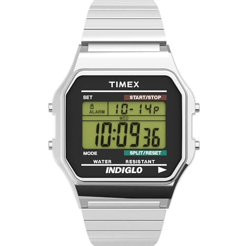 Image of Timex Mens Digital Silver Expandable Bracelet - T78587PF
