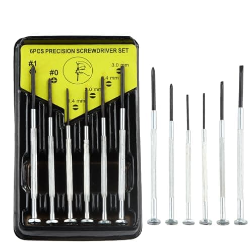 Image of 6 Pieces Mini Precision Screwdriver Set, Tiny Thin Miniature Philip and Flat Head Spectacle Screwdriver Repair Tool Kit, Flathead and Phillips Kit for Watch,Glasses,Jewellery