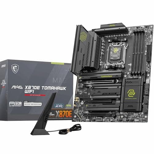 Image of MSI MAG X870E TOMAHAWK WIFI Motherboard, ATX - Supports AMD Ryzen 9000/8000 / 7000 Processors, AM5-80A SPS VRM, DDR5 Memory Boost 8400+ MT/s (OC), PCIe 5.0 x16, M.2 Gen5, Wi-Fi 7, 5G LAN