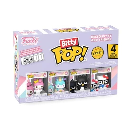Image of Funko Bitty POP! 4 Pack: Hello Kitty and Friends - My Melody, Pochacco (Unicorn), Badtz-Maru, Mystery Mini Figure - 1 in 6 chance of receiving the rare Chase variant - Styles may vary - 0.9 inch