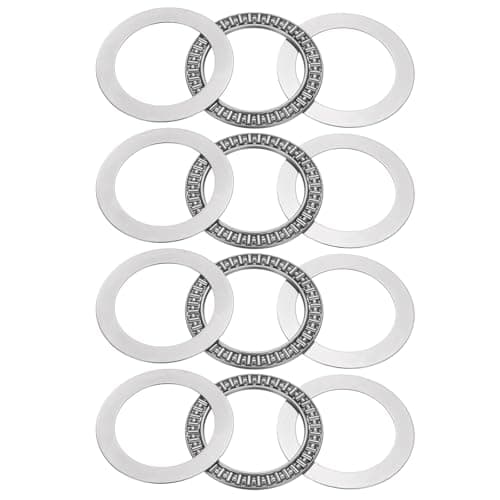 Image of sourcing map 4 Sets AXK5070 Thrust Needle Roller Bearings with 8 Washers, Chrome Steel Needle Roller Bearings, ID 50mm, OD 70mm, Thickness 5mm