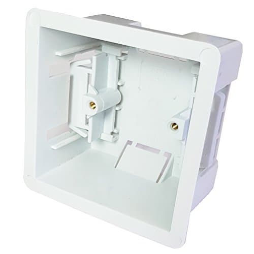 Image of 47mm Deep Plasterboard Back Box - Single Dry Lining Flush/Recess Mounted Pattress For Stud/Plaster Board Walls, Face Plates & Socket Outlets