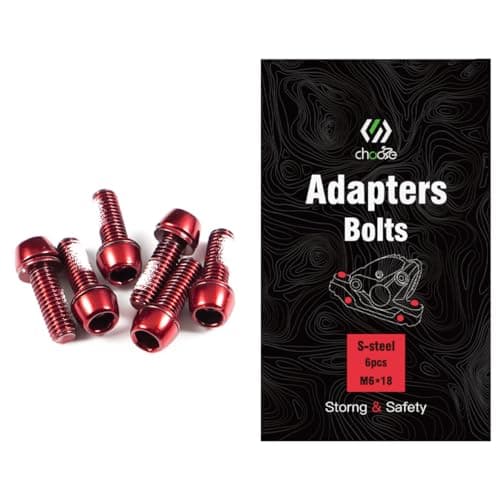 Image of CNCLOL MTB Brake Caliper bolts,Bike Brake Caliper bolts M6x18mm Steel alloy,Red