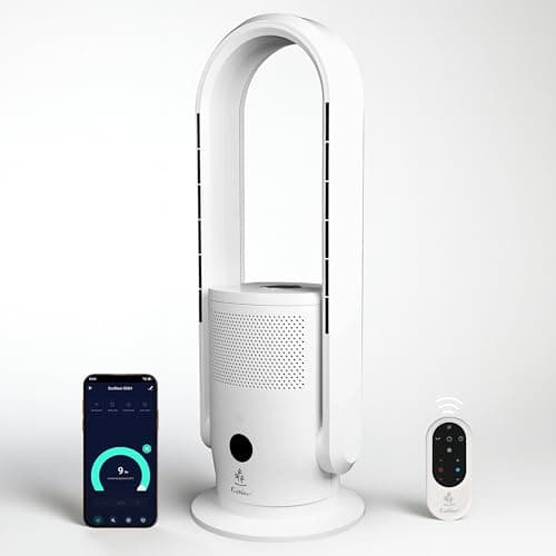 Image of EcoNour 3-in-1 Bladeless Tower Fan with Heater, Cooler & Air Purifier + Advanced UV-C Sterilization, Sleep Mode | 9 Speeds, Fast Heating, Quiet, App Control, Alexa & Google Assistant Support & Remote