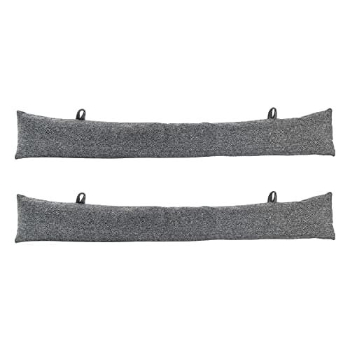 Image of Nicola Spring Draught Excluder - 78.5cm - Grey - Pack of 2 - Herringbone Indoor Decorative Wind Stopper Home Interior Air Strip Wind Seal Window Draft Snake Sound Blocker for Home, Office Doors