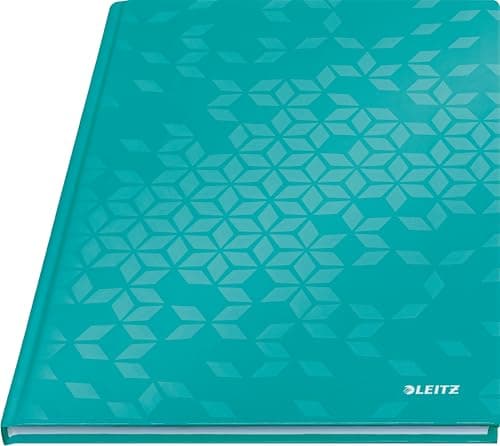Image of Leitz WOW Notebook A4 Lined, Hardcover, 160 Pages, 80 Sheets of FSC-Certified Paper (80 g/m²), Laminated Cover, Thread Binding, For Office, School or as a Diary, Ice Blue, 46251051