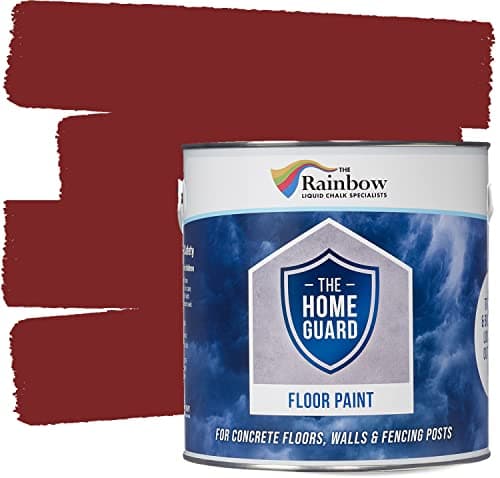 Image of RAINBOW CHALK MARKERS Floor Paint - 5L Red | Heavy Duty & Hard Wearing, Water-Based Indoor & Outdoor Floor Paint | Non-Slip Satin Finish Garage Floors, Warehouse, Concrete, Stone & Patio Floors