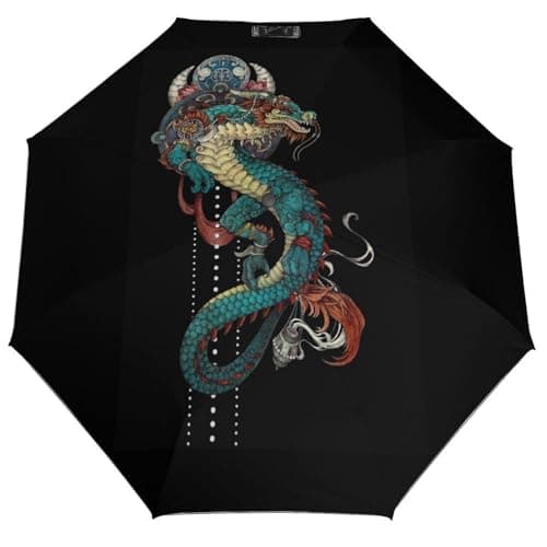 Image of LEDFCVSU Folding Umbrella, Mythical Dragon Umbrella, Travel Umbrella Auto Open And Close for Windproof, Rainproof