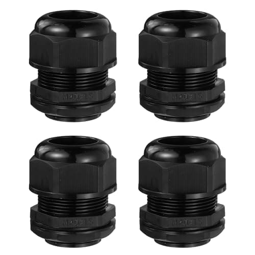 Image of sourcing map 4 Pcs M40 Cable Gland, 12-13mm 2 Wire Holes Waterproof Nylon Joint for Cable Fixing, Wiring, Repairing, Gland Replacement, Electrical Appliances, Black