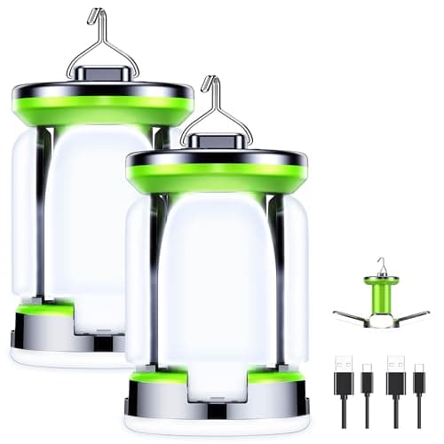 Image of Blukar Camping Lantern Rechargeable, [2 Pack] 2000 Lumen Ultra Bright Camping Lights Lamp - 7 Light Modes, 60 LED Hanging Tent Lamp, 10+ Hrs Battery Life for Outdoor, Emergency, Fishing, Hiking etc
