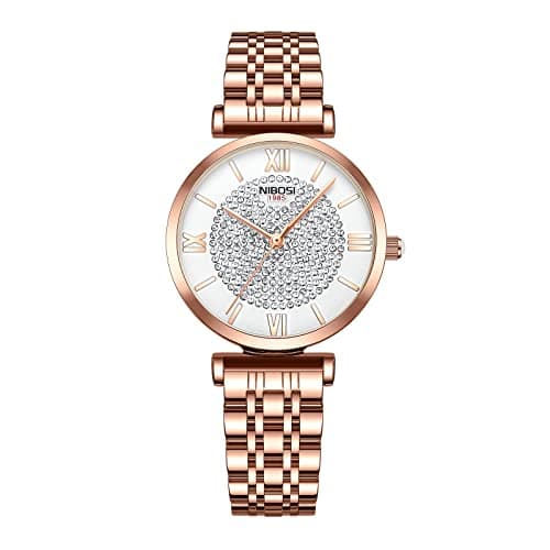 Image of NIBOSI Women's Watch Analog Rose Gold Quartz Watch for Ladies Stylish Waterproof Stainless Steel Dress Wrist Watch Girl Bracelte
