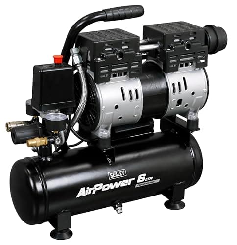 Image of Sealey Oil Free Low Noise Direct Drive Air Compressor, 6L, 1hp, 4.7cfm, 116psi, 750W - SAC0600S