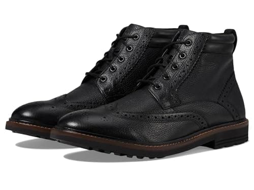 Image of Nunn Bush Men's Odell 2.0 Wingtip Dress Casual Chukka Leather Boot, Black Tumbled, 7 UK