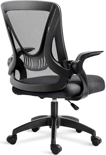 Image of Blisswood Adjustable Office Chair, Desk Chair, Mesh Swivel Chair With 90° Flip-up Armrest Computer Chair With Lumbar Support Adjustable Height (Black)