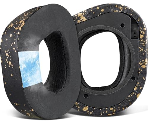 Image of SOULWIT Cooling-Gel Earpads Cushions Replacement for Turtle Beach Stealth 700 Gen 2, 700 Gen2 MAX Wireless Gaming Headset, Ear Pads with Ice Silk Fabric, Noise Isolation Foam - Black Gold