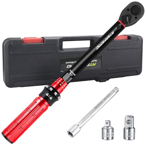 Image of ATsafepro 3/8 Inch Torque Wrench Set,5-60 Nm with 3/8" to 1/4", 3/8" to 1/2" Socket Adapter & 6" Extension Bar–±3% Accuracy, Reversible Ratchet Head for Cars, Bicycles, Moto,DIY